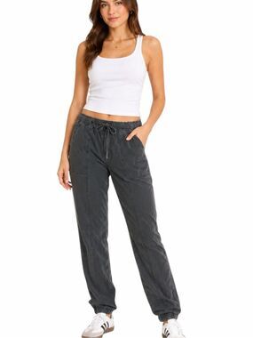 AERIE Paperbag Waist Utility Jogger Pants Charcoal Gray Lyocell Size Small